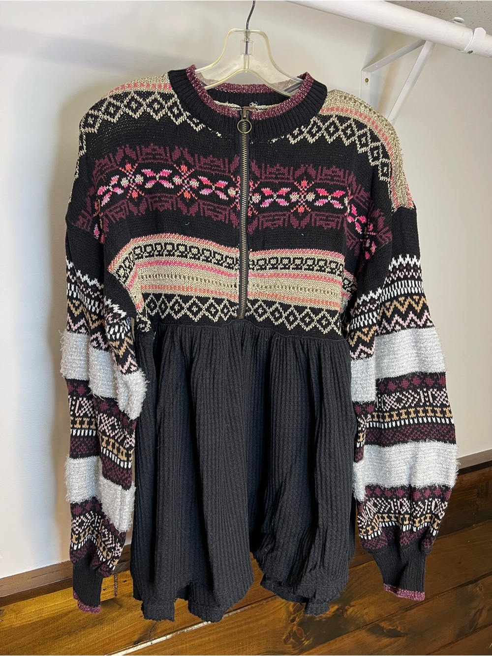 Free People Cozy Cottage Tunic Length Sweater- M